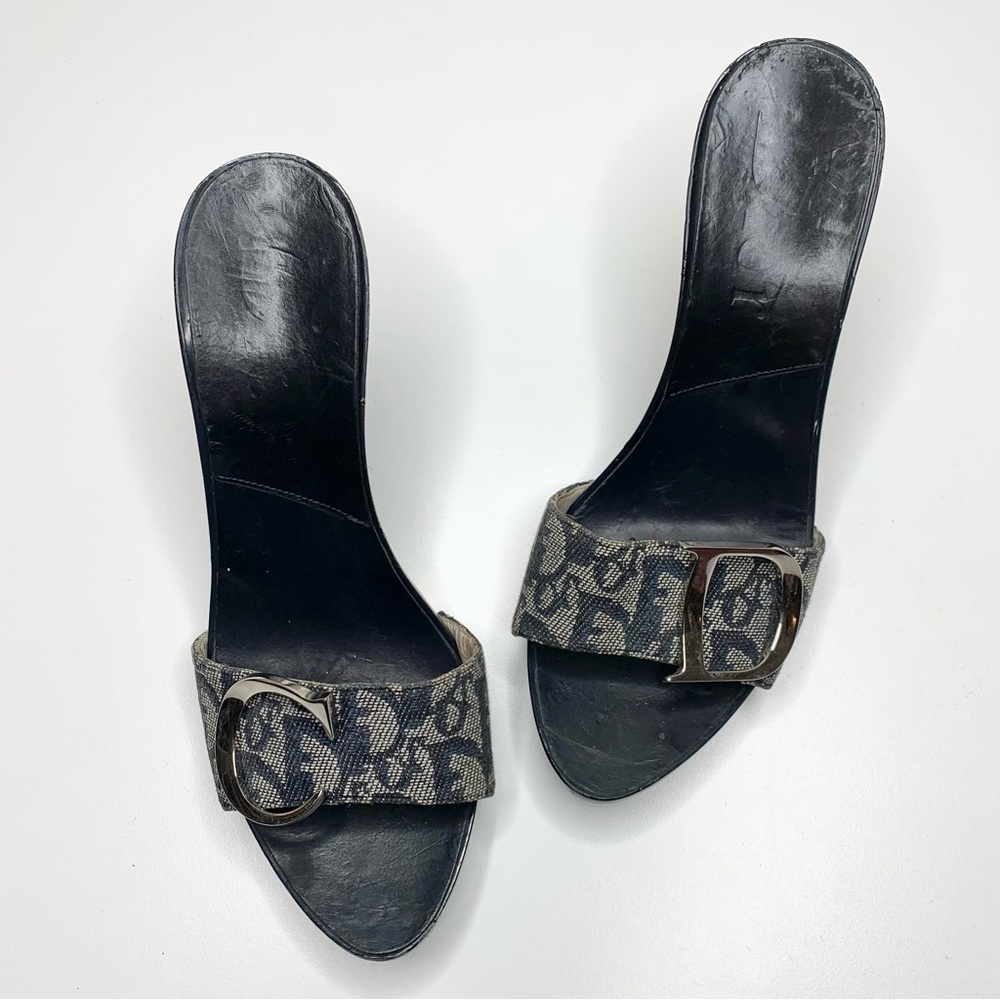SOLD Vintage Y2K Christian Dior Monogram Print High Heel Shoes Sz 6.5
